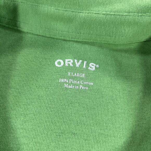 Orvis Shirt Green Long Sleeve Preppy Casual Button Up Pima Cotton Women's XL - Picture 3 of 5